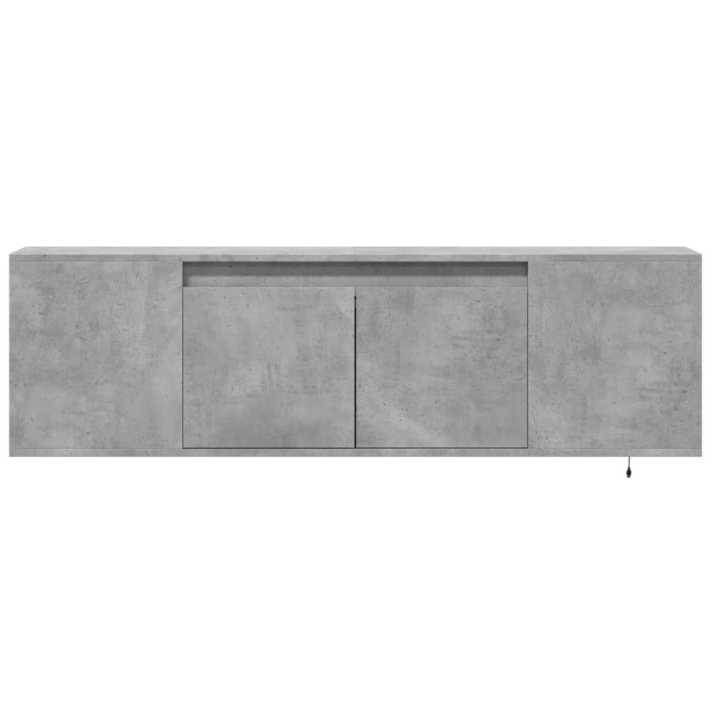 Meuble TV mural avec lumières LED gris béton 135x31x39,5 cm Meubles TV vidaXL   