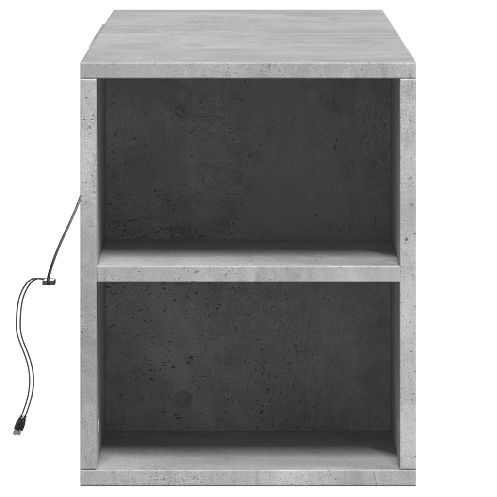 Meuble TV mural avec lumières LED gris béton 135x31x39,5 cm Meubles TV vidaXL   