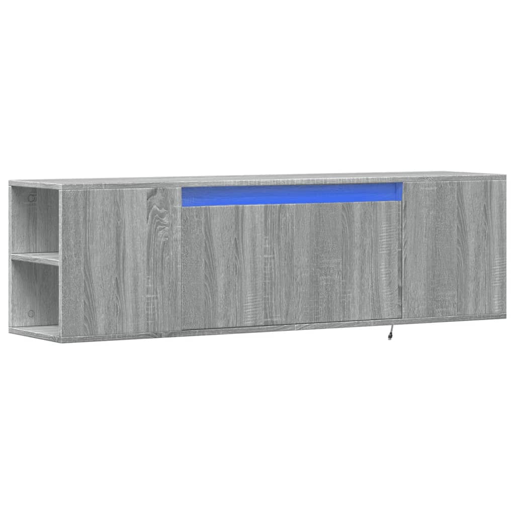 Meuble TV mural avec lumières LED sonoma gris 135x31x39,5 cm - XIOS