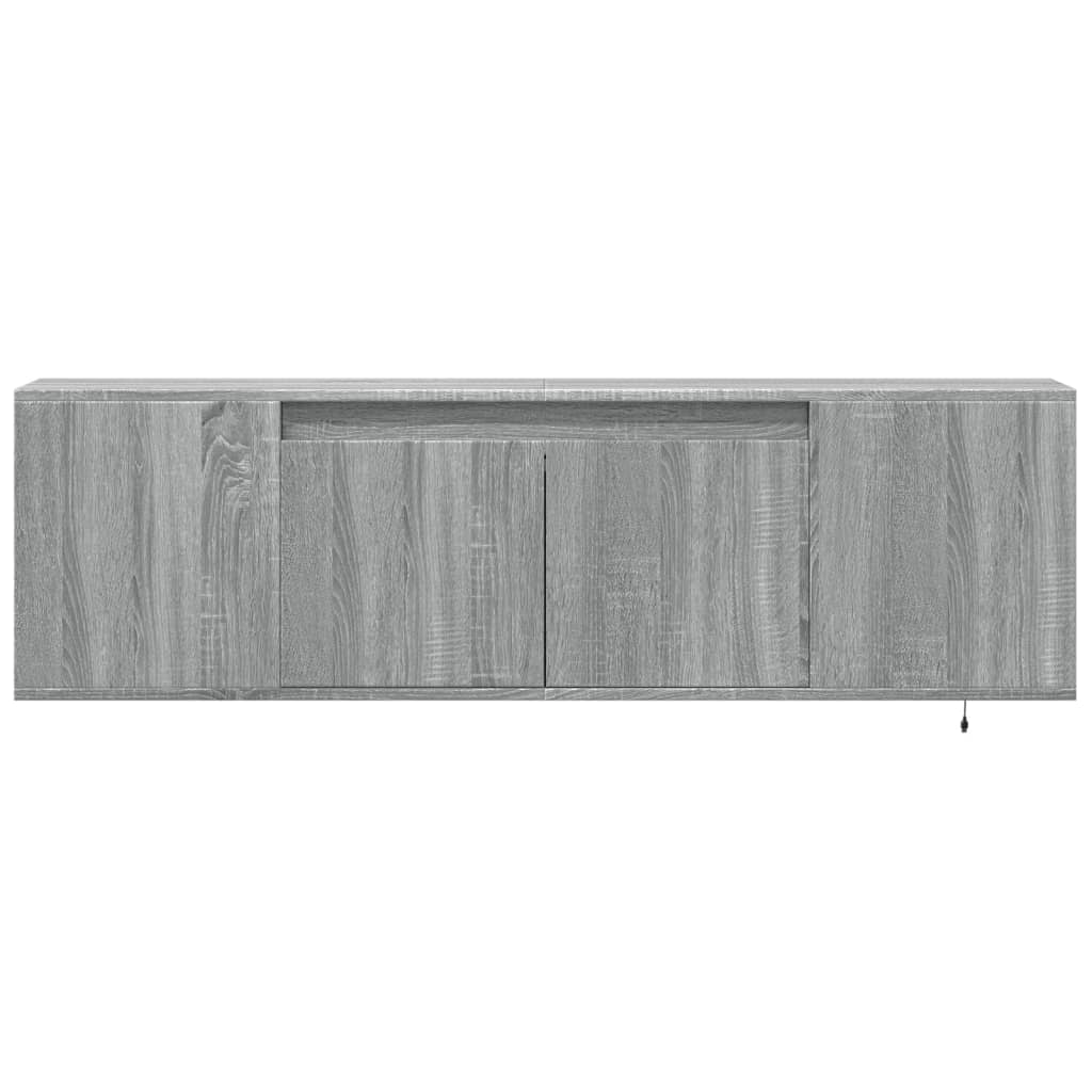 Meuble TV mural avec lumières LED sonoma gris 135x31x39,5 cm - XIOS