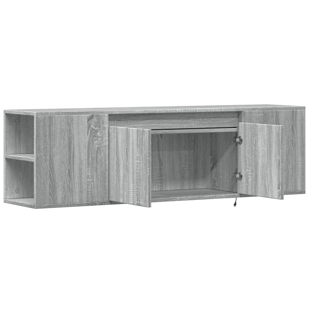 Meuble TV mural avec lumières LED sonoma gris 135x31x39,5 cm - XIOS