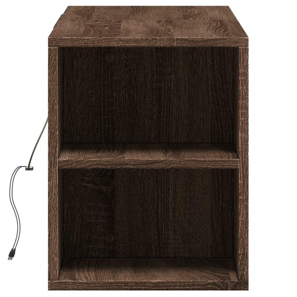 Meuble TV mural avec lumières LED chêne marron 135x31x39,5 cm - XIOS