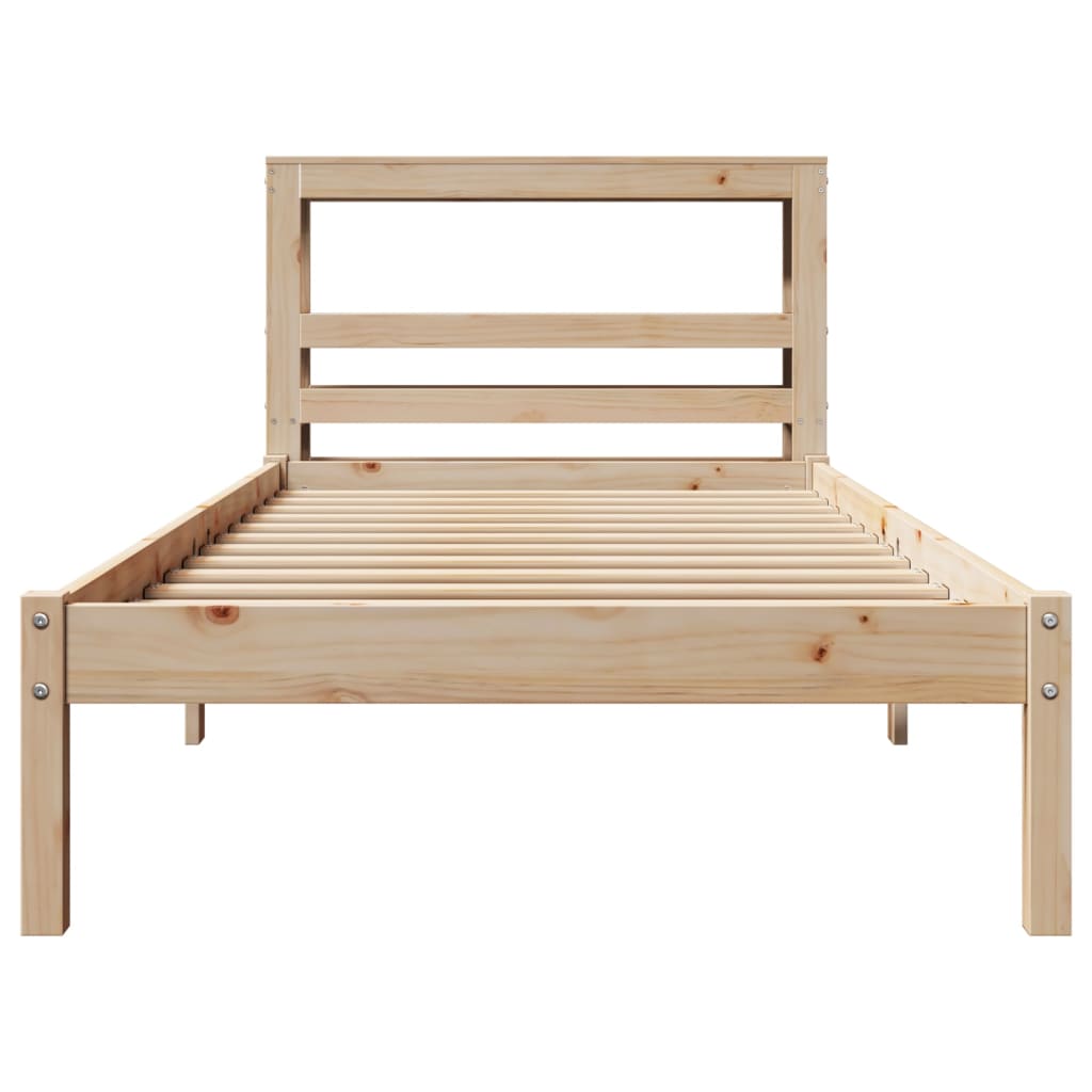 Cadre de lit sans matelas 90x190 cm bois de pin massif - XIOS