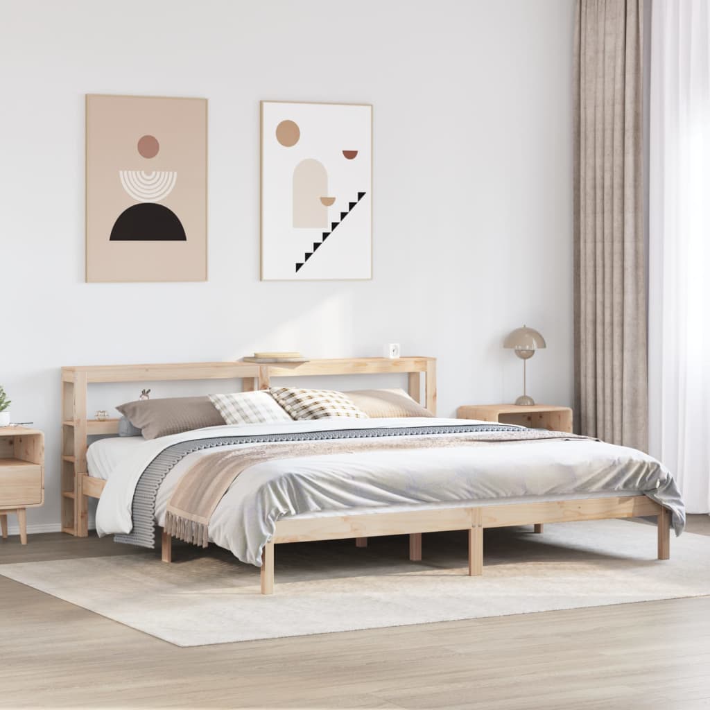 Cadre de lit sans matelas 200x200 cm bois massif de pin - XIOS