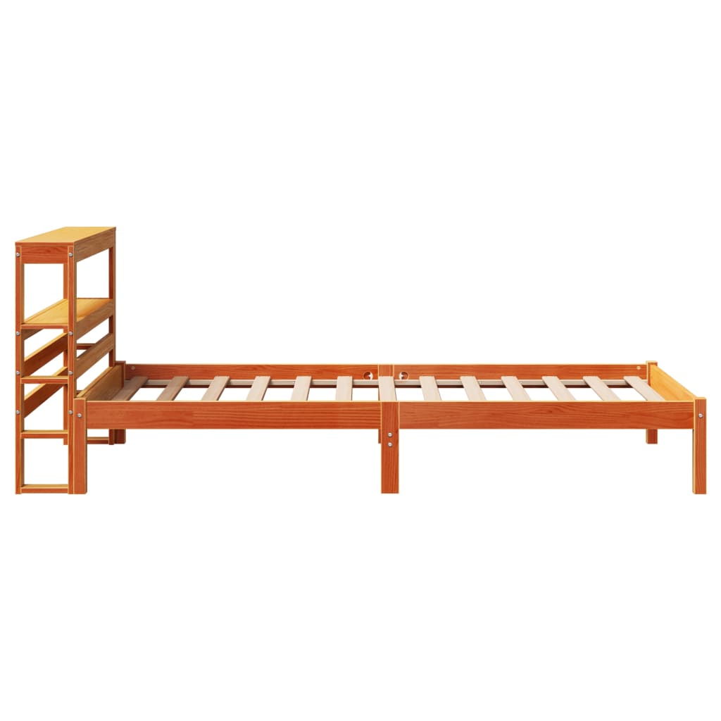 Cadre de lit et tête de lit sans matelas cire marron 100x200 cm - XIOS