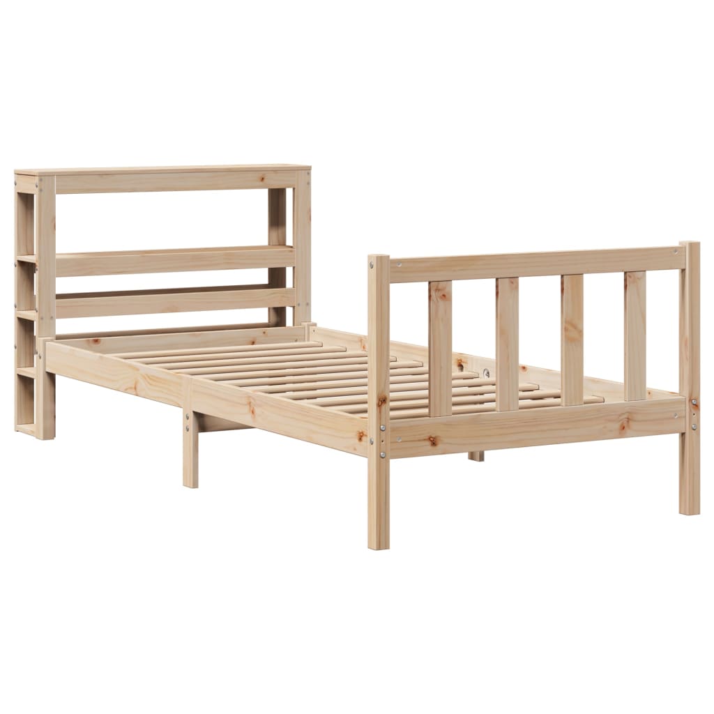 Cadre de lit sans matelas 90x190 cm bois de pin massif - XIOS
