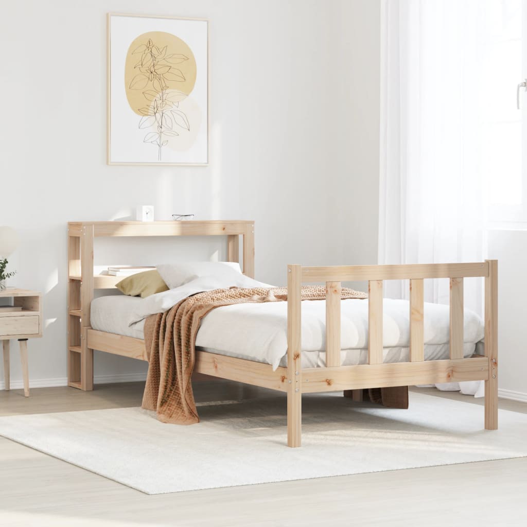 Cadre de lit sans matelas 90x190 cm bois de pin massif - XIOS