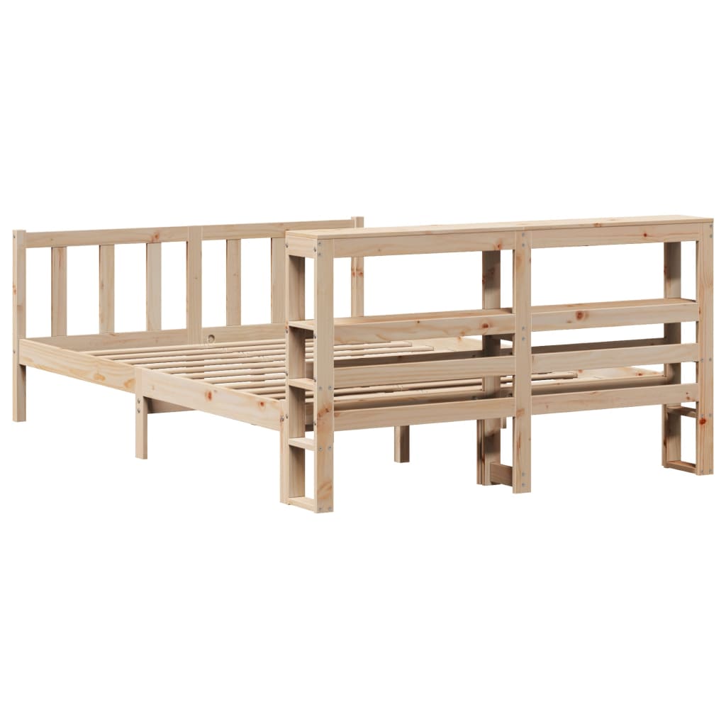 Cadre de lit sans matelas 140x190 cm bois de pin massif - XIOS