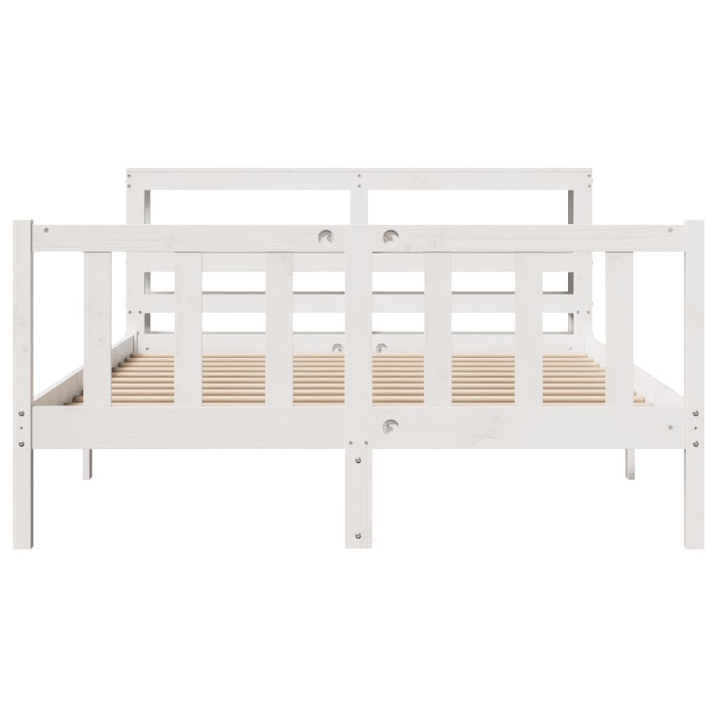 Cadre de lit sans matelas blanc 120x200 cm bois de pin massif - XIOS