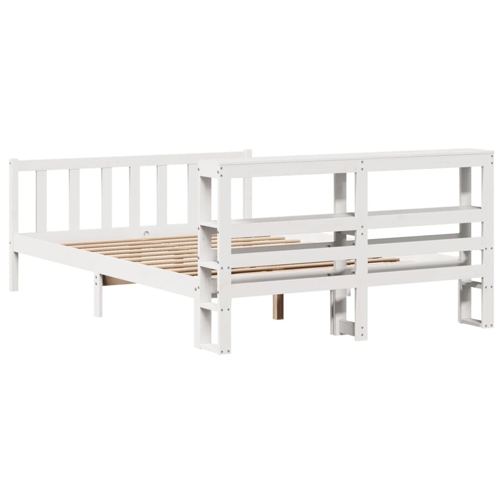Cadre de lit sans matelas blanc 120x200 cm bois de pin massif - XIOS