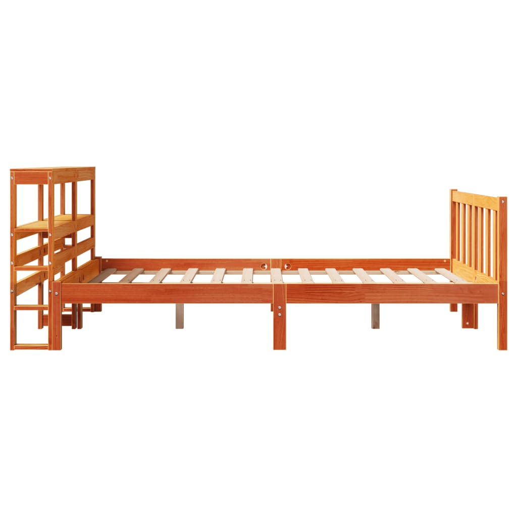 Cadre de lit et tête de lit sans matelas cire marron 160x200 cm - XIOS