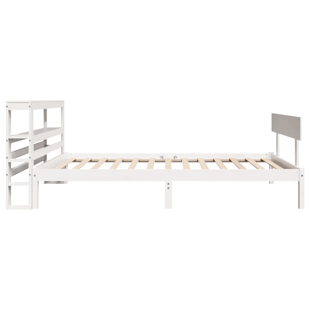 Cadre de lit sans matelas blanc 75x190 cm bois de pin massif - XIOS