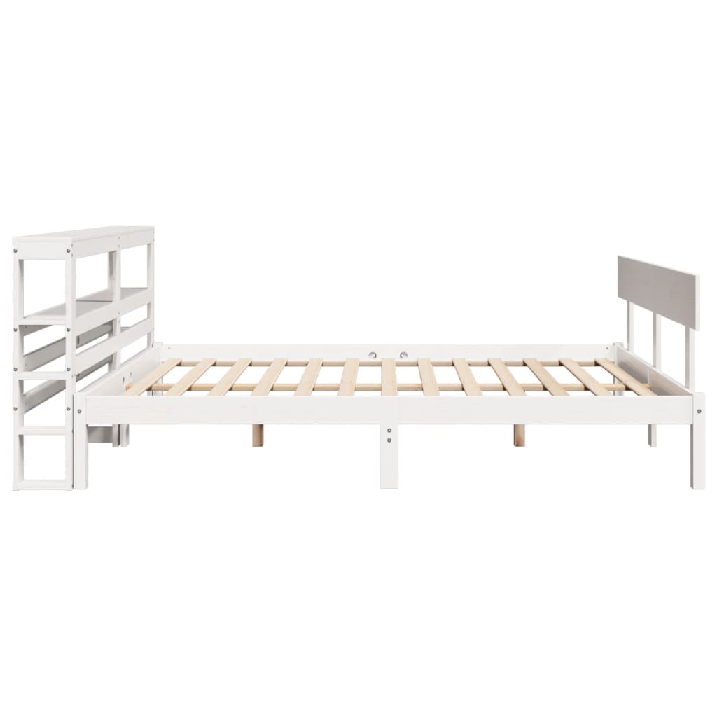Cadre de lit sans matelas blanc 120x190 cm bois de pin massif - XIOS