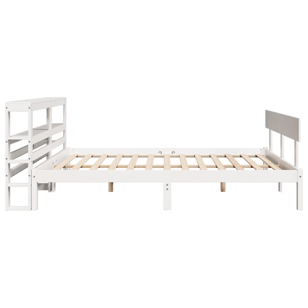 Cadre de lit sans matelas blanc 120x200 cm bois de pin massif - XIOS