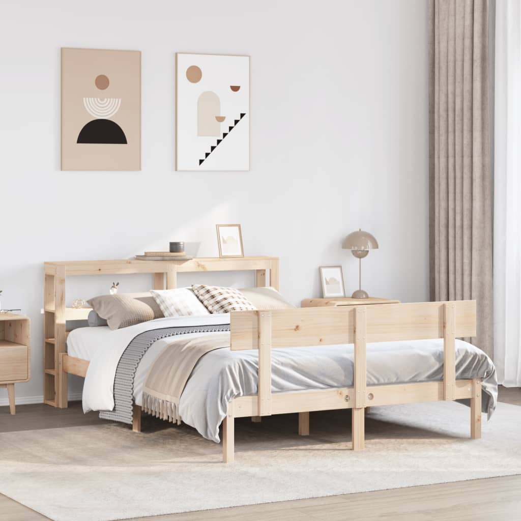 Cadre de lit sans matelas 140x200 cm bois massif de pin - XIOS