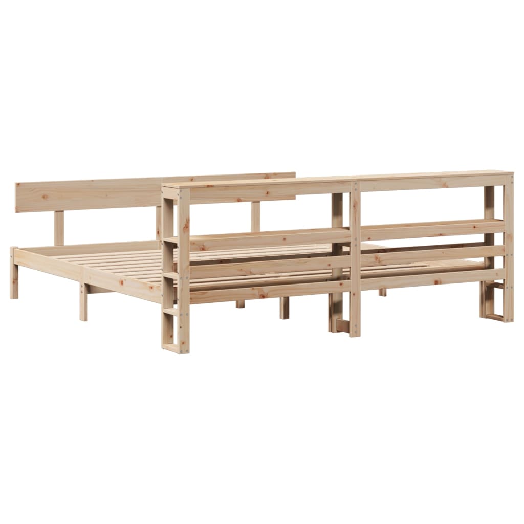 Cadre de lit sans matelas 200x200 cm bois massif de pin - XIOS