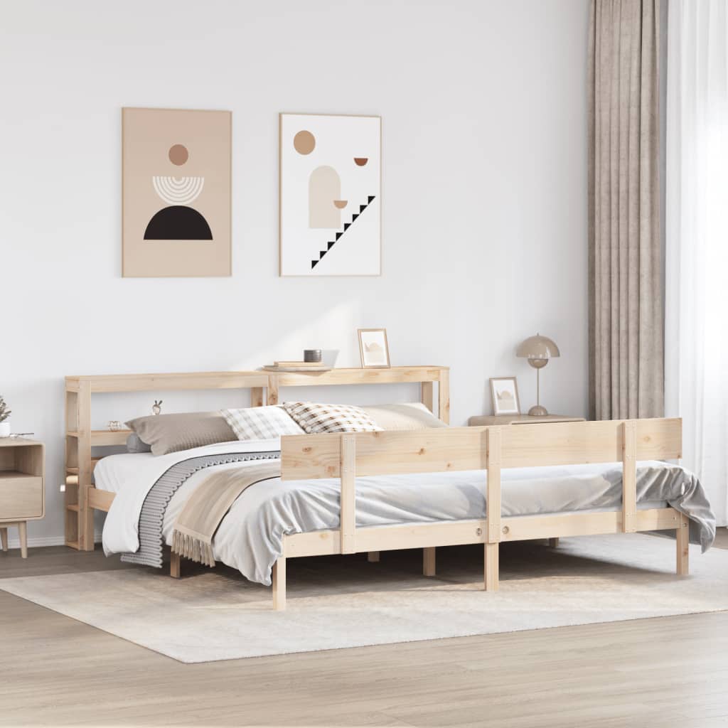 Cadre de lit sans matelas 200x200 cm bois massif de pin - XIOS
