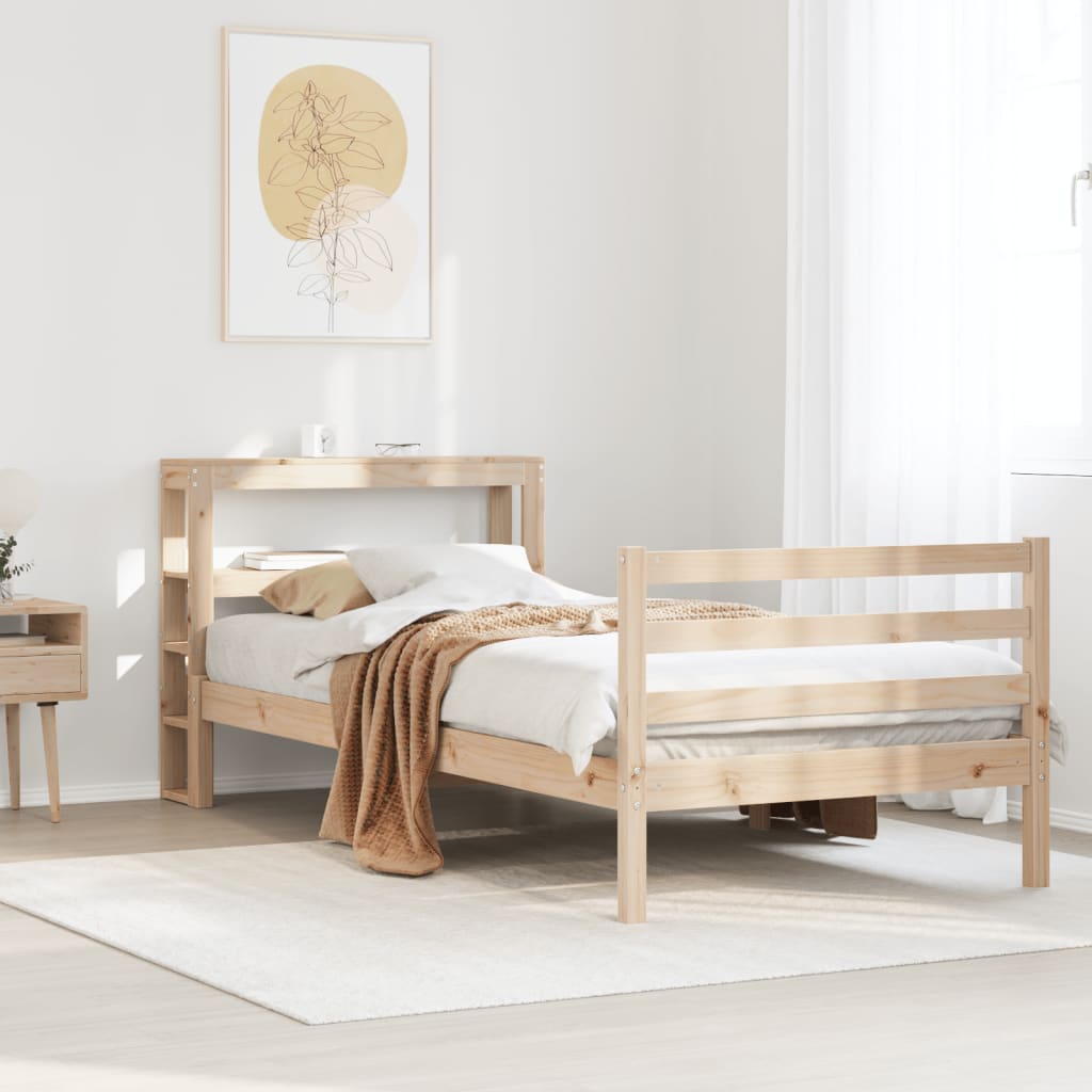 Cadre de lit sans matelas 75x190 cm bois de pin massif - XIOS