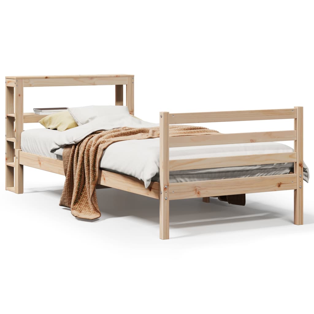 Cadre de lit sans matelas 90x190 cm bois de pin massif - XIOS