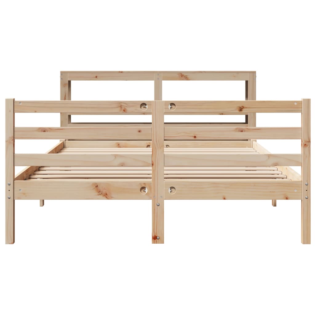 Cadre de lit sans matelas 140x190 cm bois de pin massif - XIOS