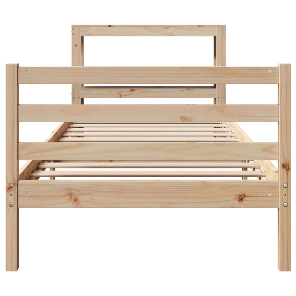 Cadre de lit sans matelas 90x200 cm bois de pin massif - XIOS