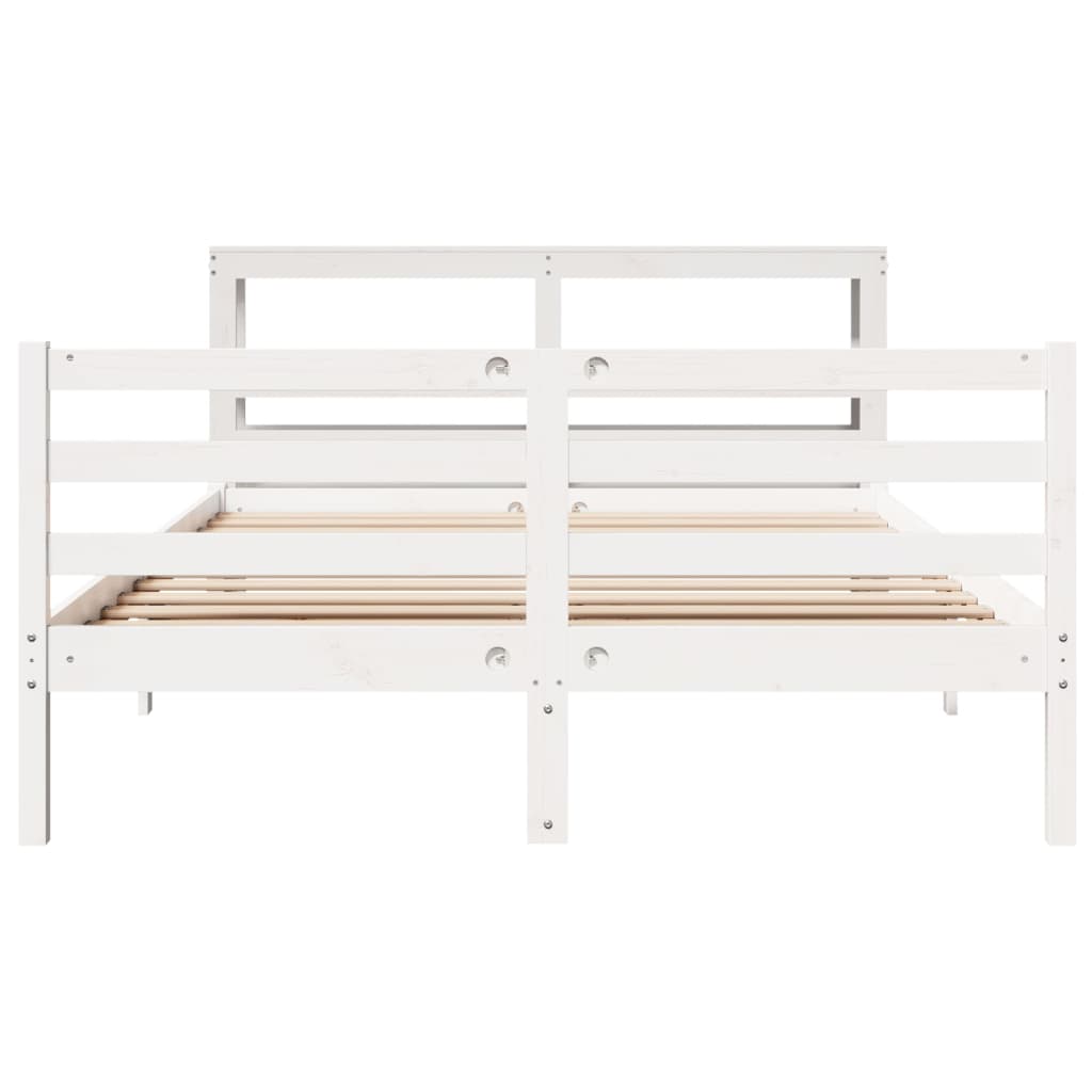 Cadre de lit sans matelas blanc 120x200 cm bois de pin massif - XIOS