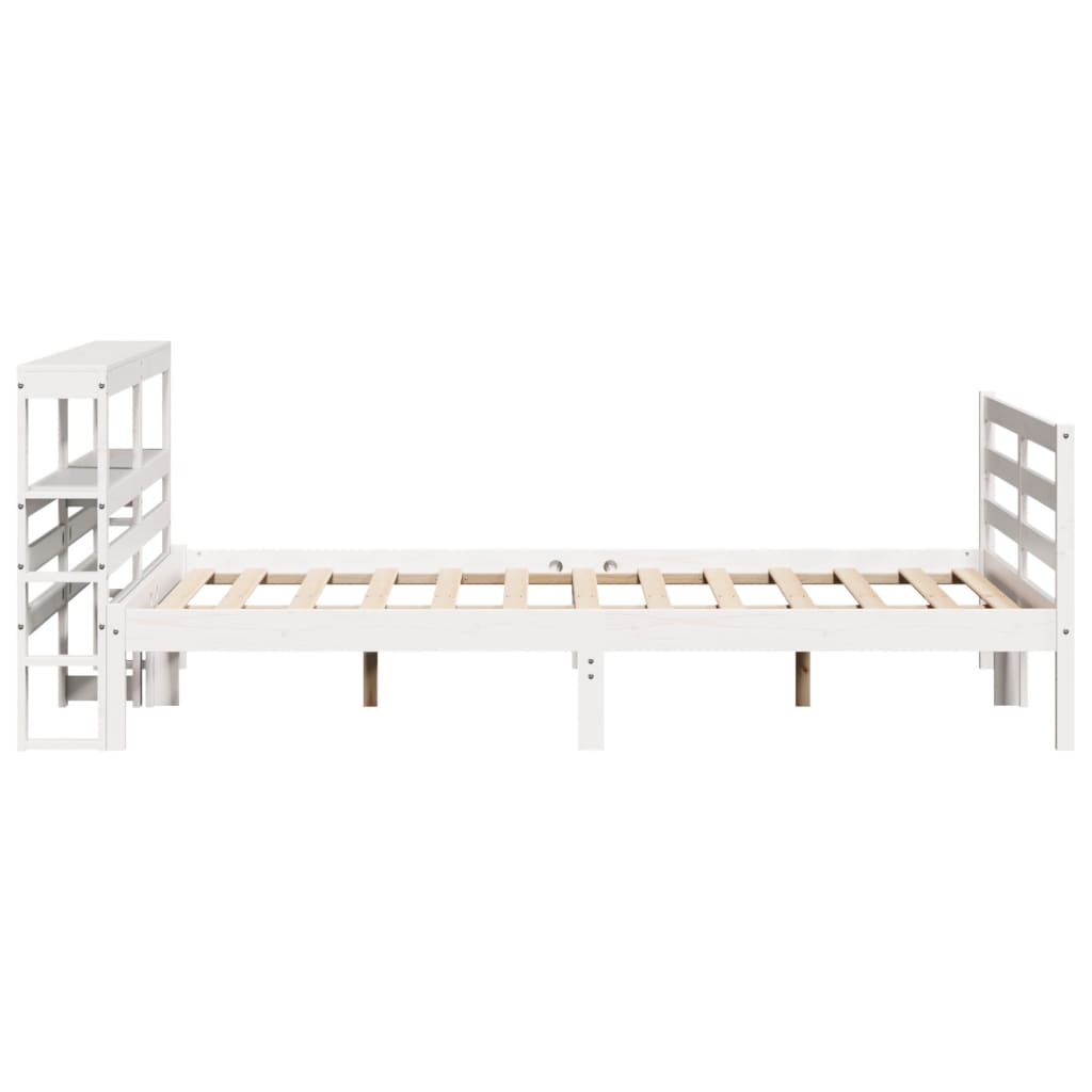 Cadre de lit sans matelas blanc 120x200 cm bois de pin massif - XIOS