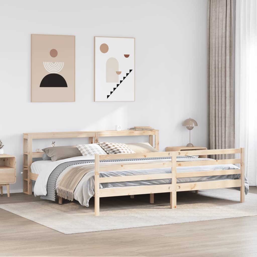 Cadre de lit sans matelas 180x200 cm bois massif de pin - XIOS