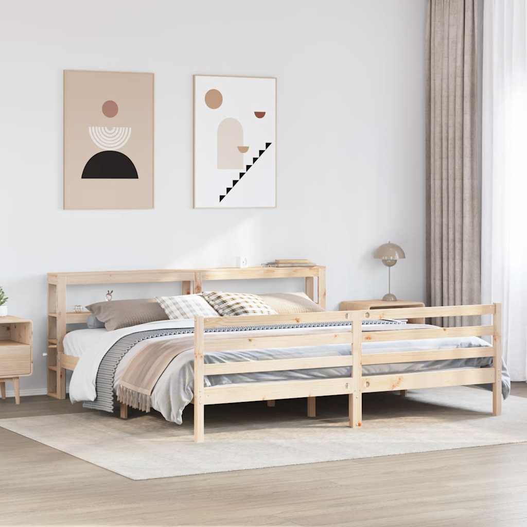 Cadre de lit sans matelas 200x200 cm bois massif de pin - XIOS