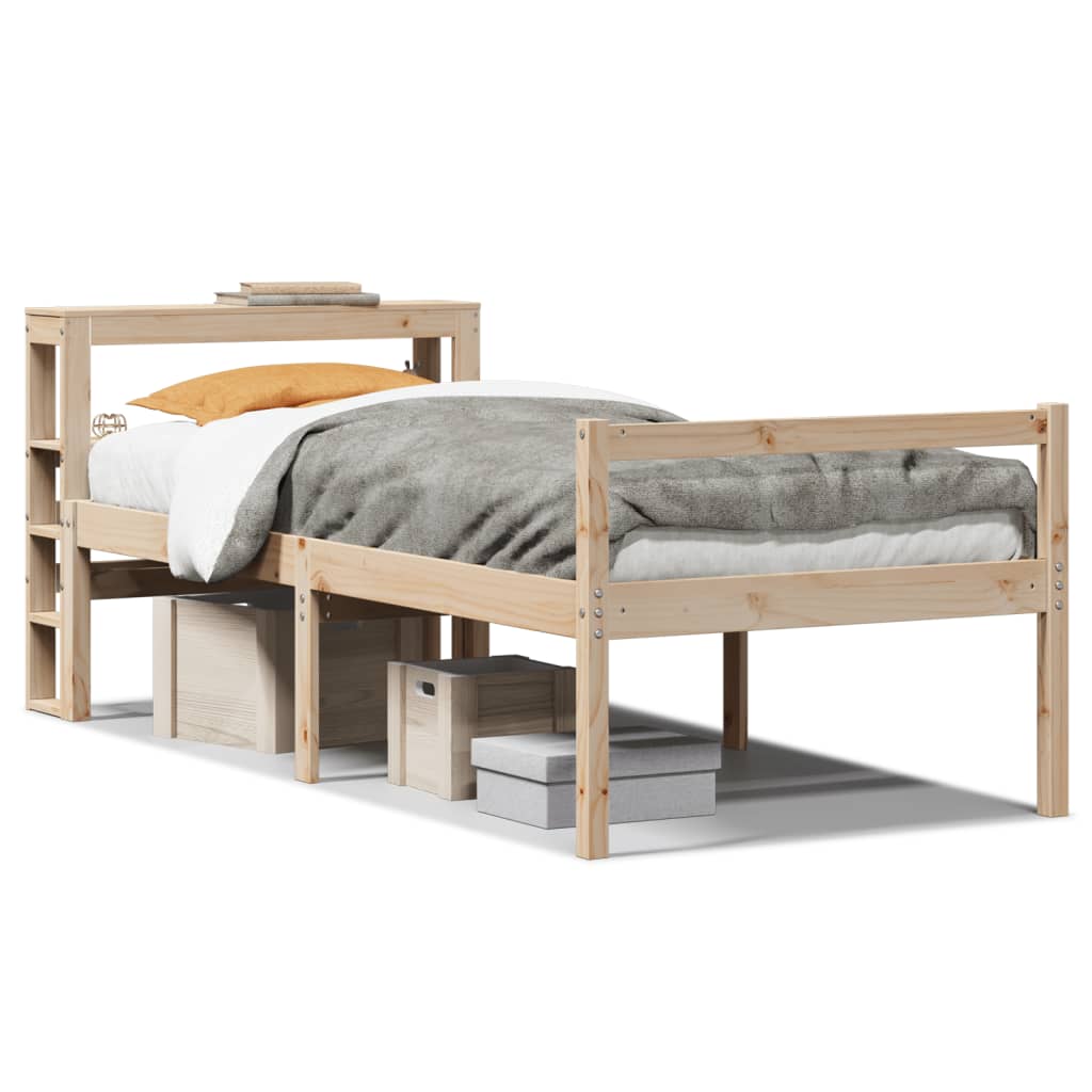 Lit pour personne âgée et tête de lit 100x200cm bois pin massif - XIOS