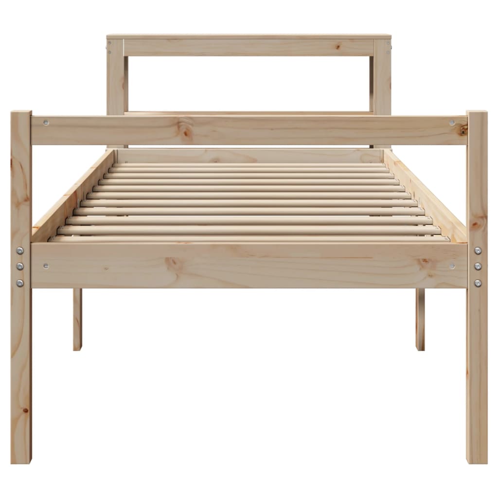 Lit pour personne âgée et tête de lit 100x200cm bois pin massif - XIOS