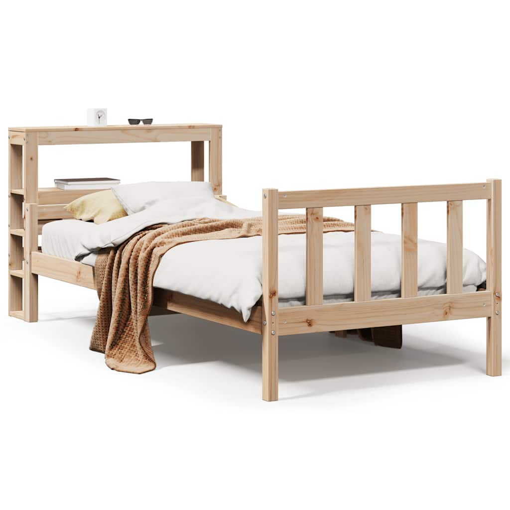 Cadre de lit sans matelas 90x190 cm bois de pin massif - XIOS