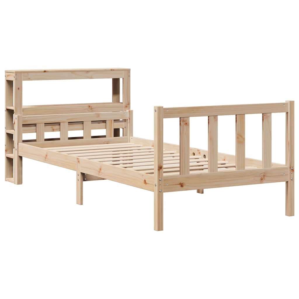 Cadre de lit sans matelas 90x190 cm bois de pin massif - XIOS