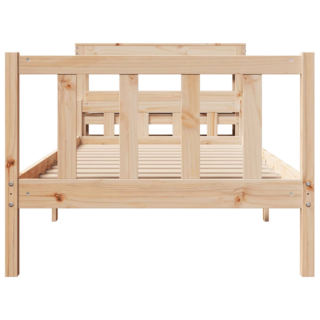 Cadre de lit sans matelas 90x190 cm bois de pin massif - XIOS