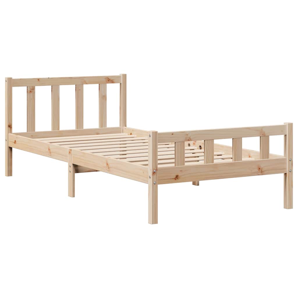 Cadre de lit sans matelas 90x190 cm bois de pin massif - XIOS