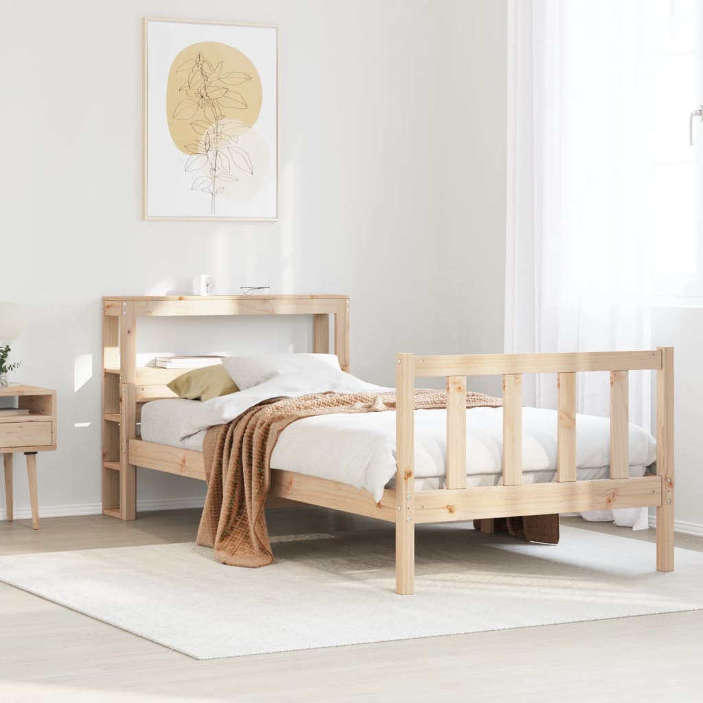 Cadre de lit sans matelas 90x190 cm bois de pin massif - XIOS