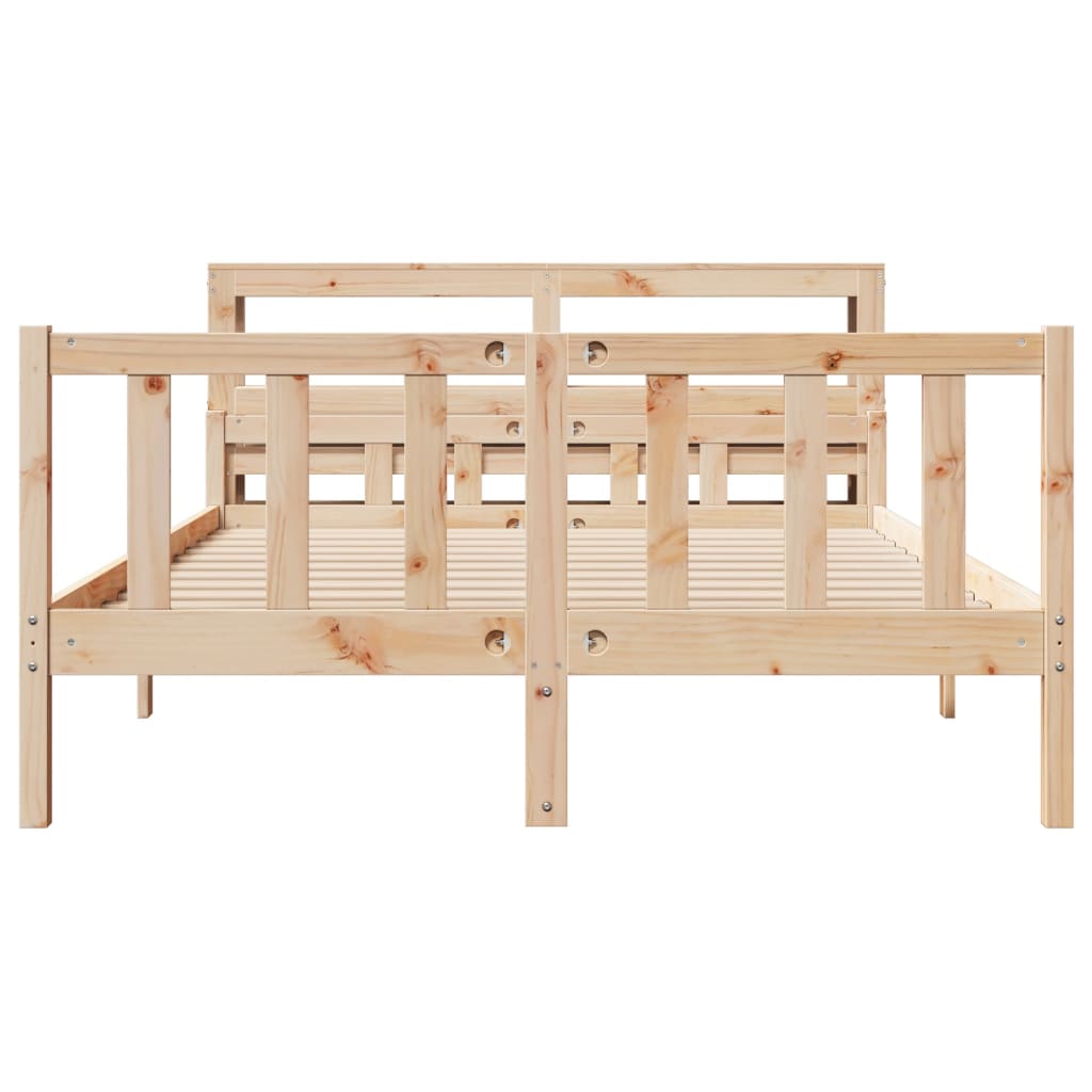 Cadre de lit sans matelas 160x200 cm bois massif de pin - XIOS