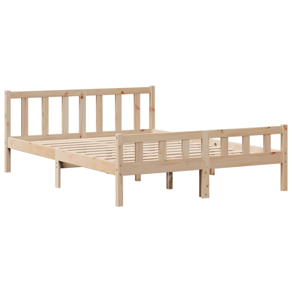 Cadre de lit sans matelas 160x200 cm bois massif de pin - XIOS