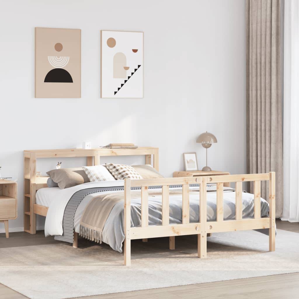 Cadre de lit sans matelas 160x200 cm bois massif de pin - XIOS