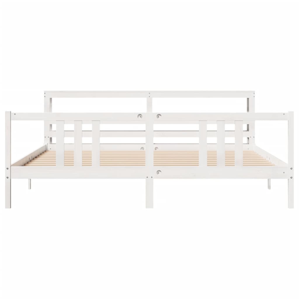 Cadre de lit avec tête de lit sans matelas blanc 200x200 cm - XIOS