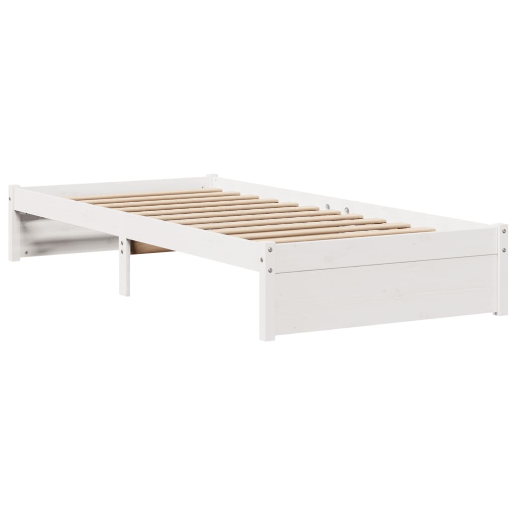 Cadre de lit avec tête de lit sans matelas blanc 75x190 cm - XIOS