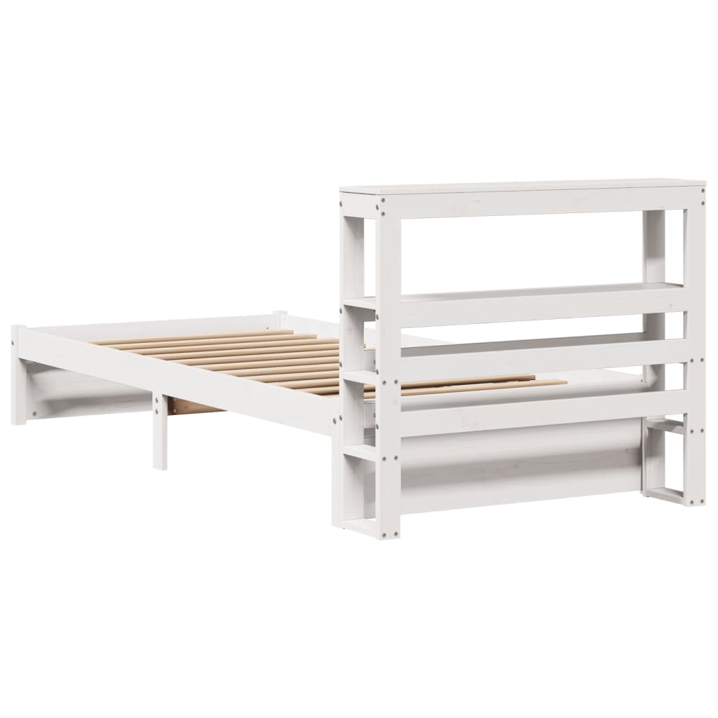 Cadre de lit avec tête de lit sans matelas blanc 75x190 cm - XIOS