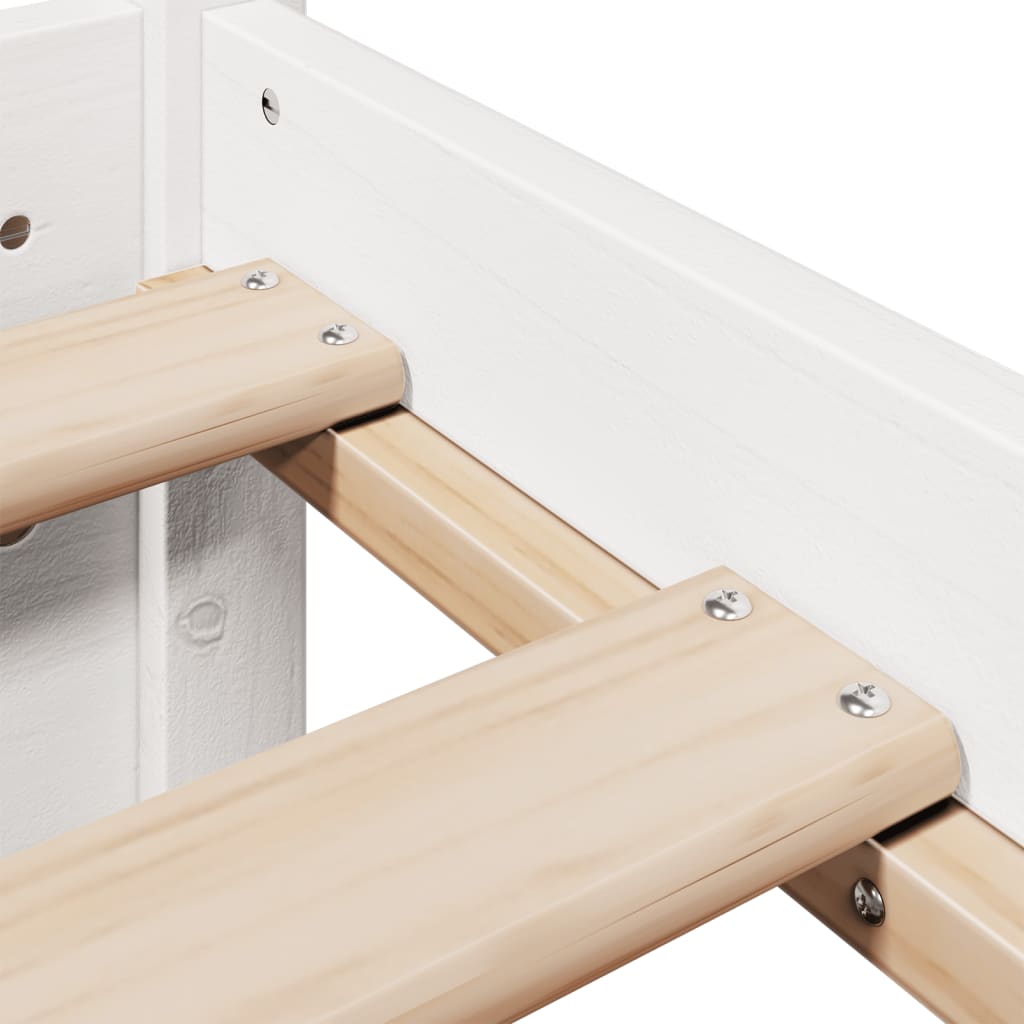 Cadre de lit avec tête de lit sans matelas blanc 75x190 cm - XIOS