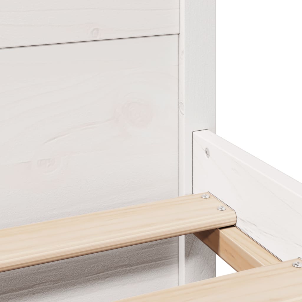 Cadre de lit avec tête de lit sans matelas blanc 75x190 cm - XIOS