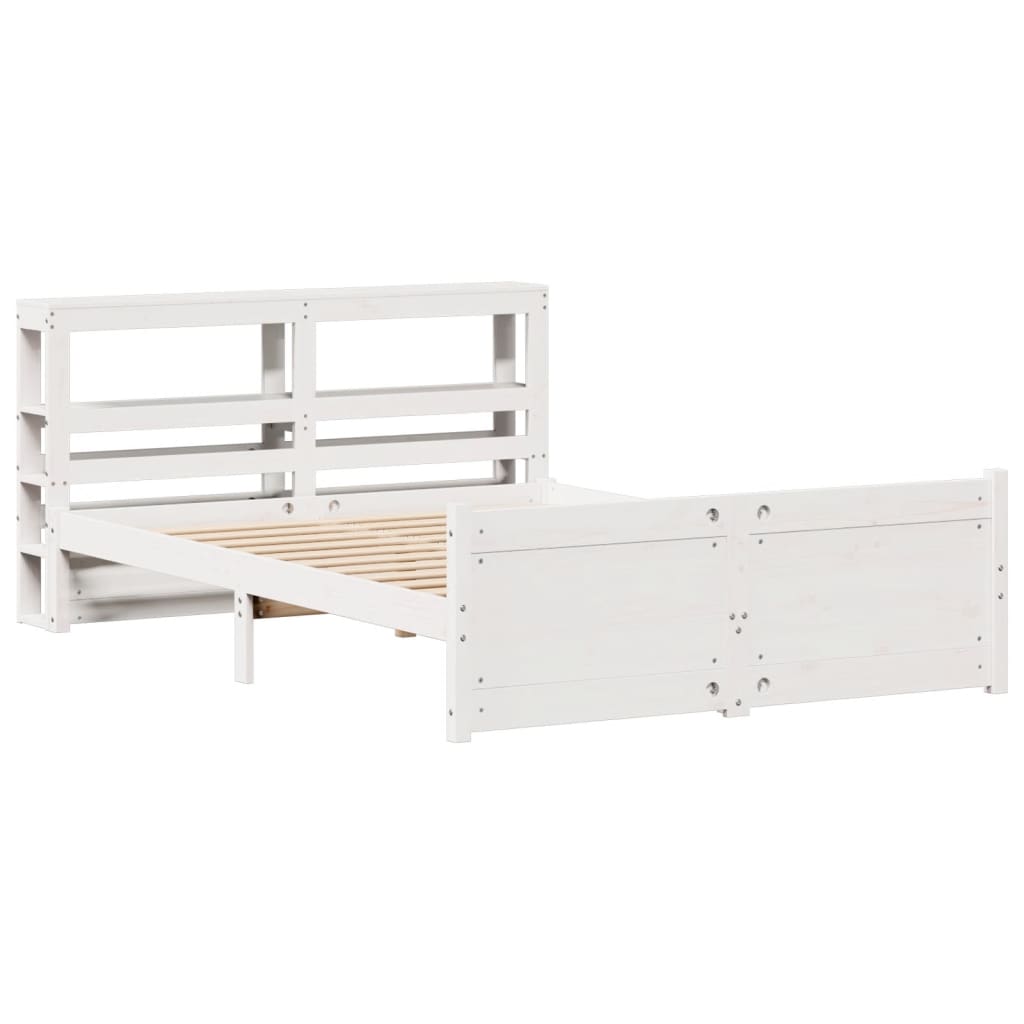 Cadre de lit avec tête de lit sans matelas blanc 140x190 cm - XIOS