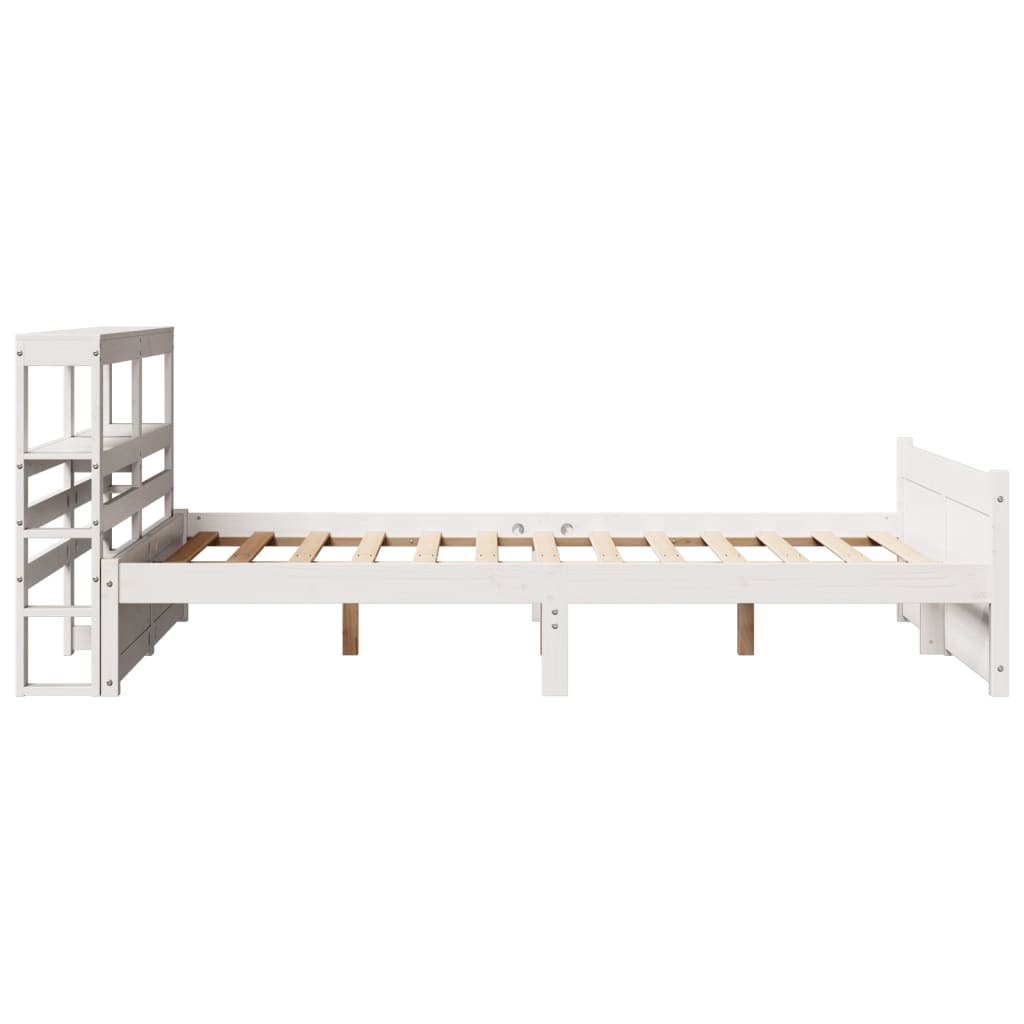 Cadre de lit avec tête de lit sans matelas blanc 140x190 cm - XIOS