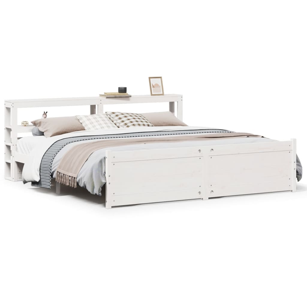 Cadre de lit avec tête de lit sans matelas blanc 180x200 cm - XIOS