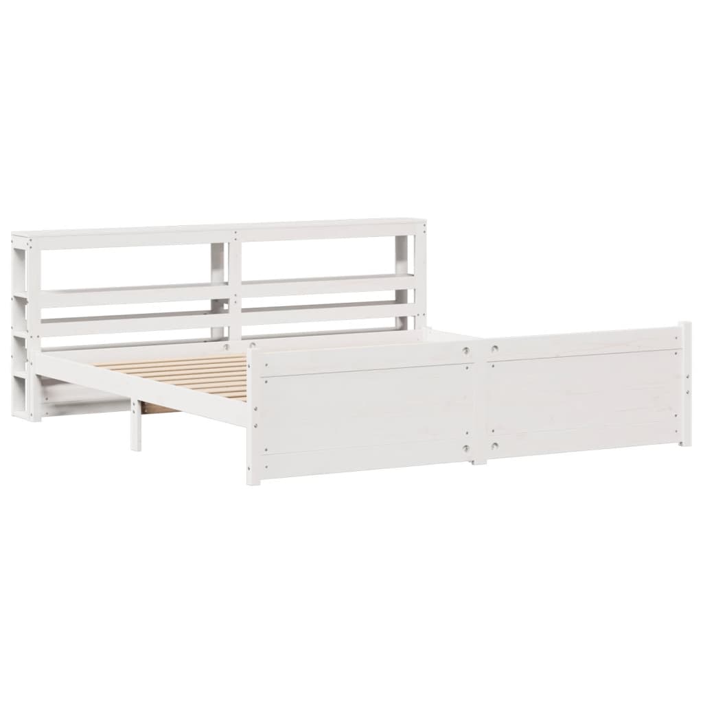 Cadre de lit avec tête de lit sans matelas blanc 180x200 cm - XIOS
