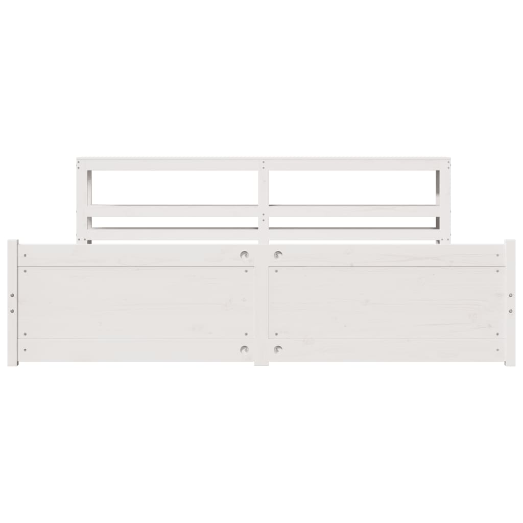 Cadre de lit avec tête de lit sans matelas blanc 180x200 cm - XIOS
