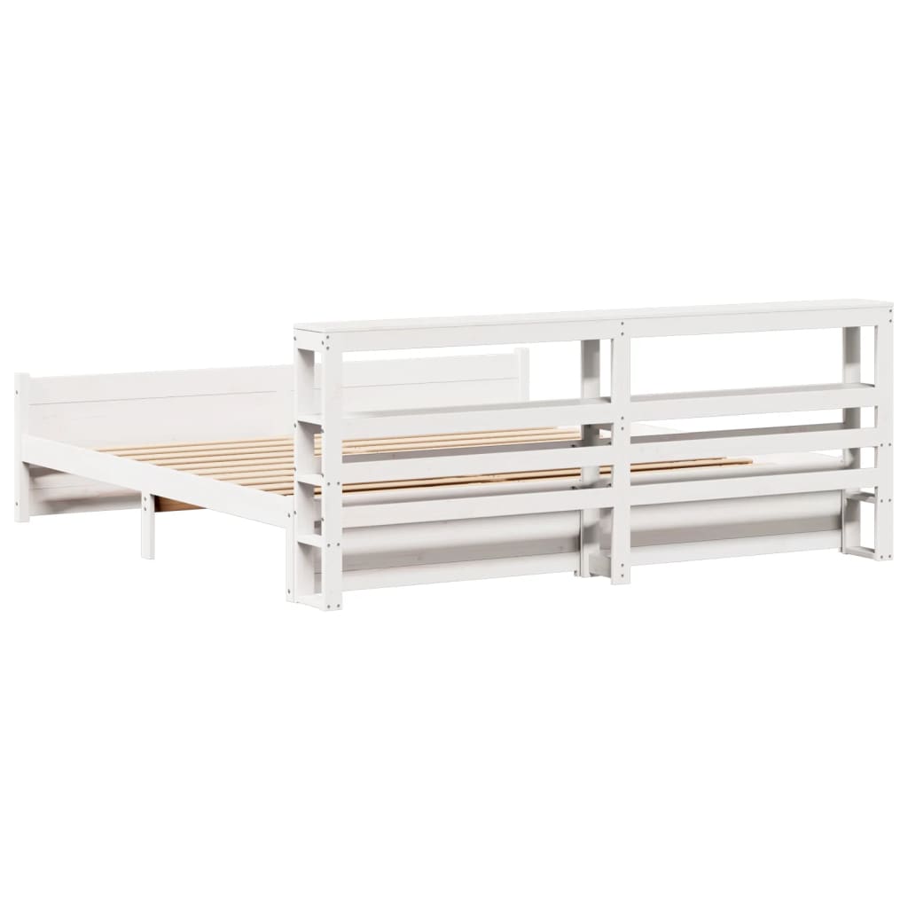 Cadre de lit avec tête de lit sans matelas blanc 180x200 cm - XIOS